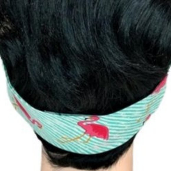 Flamingo and Stripes Retro Bandana Tie Headband - Picture 12 of 13